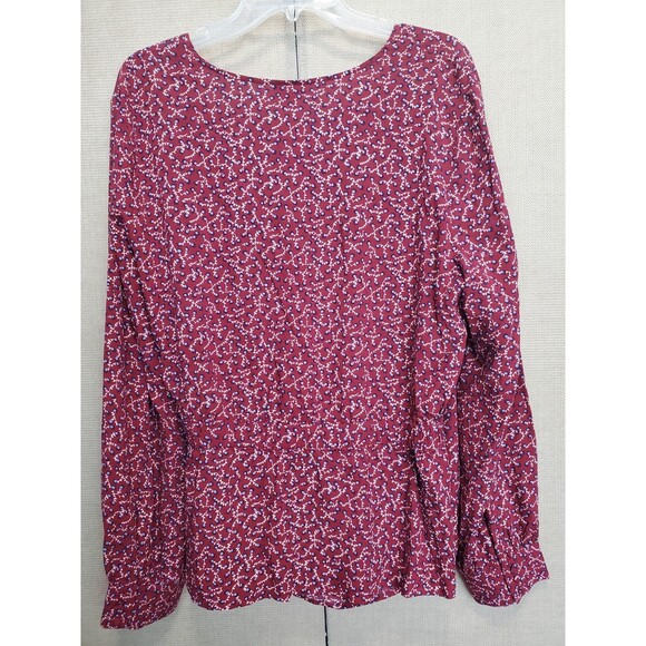 Talbots Floral Print Poet Sleeve Wrap Top Size XL NWT - Picture 5 of 6